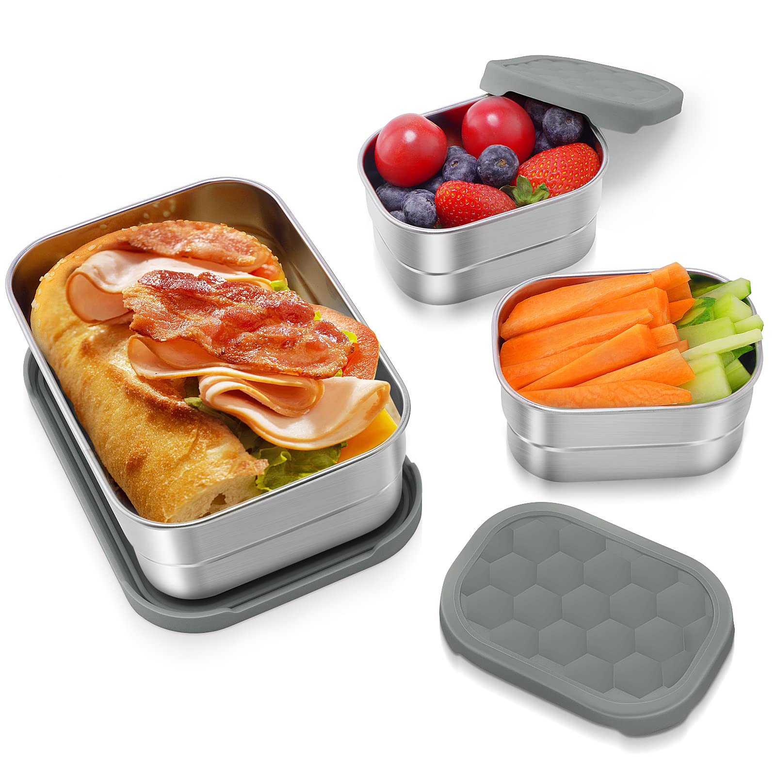 Stainless Steel Food Containers With Silicone Lids